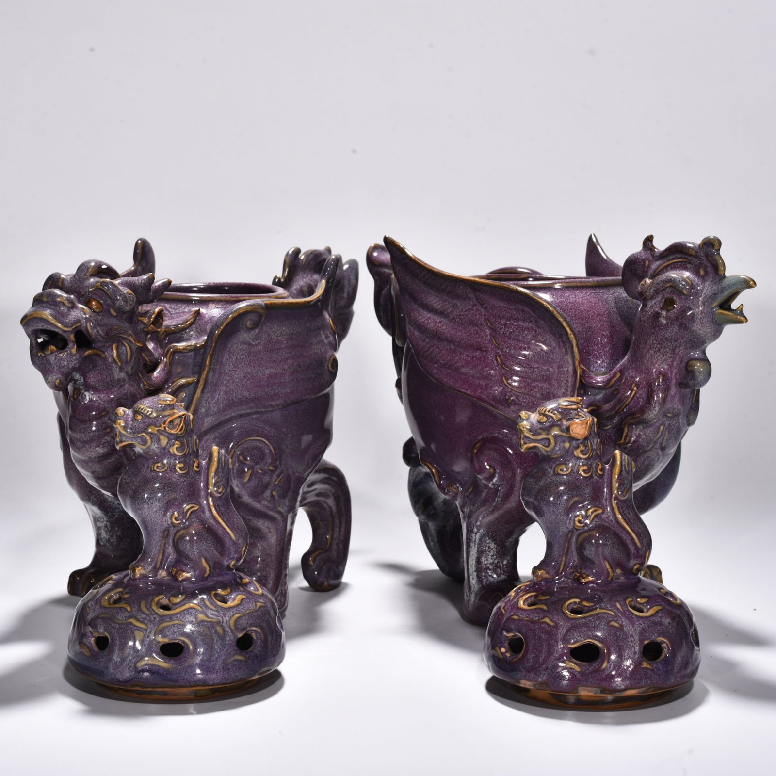 Song Dynasty Jun kiln rose purple glaze smoker