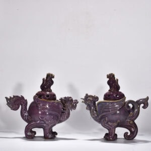 Song Dynasty Jun kiln rose purple glaze hollow fumigator