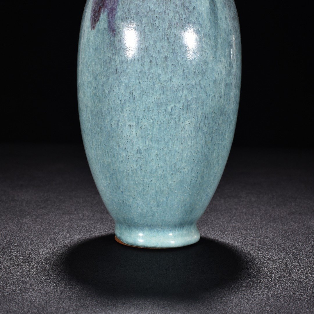 Song Dynasty Jun kiln blue glaze obsidian rose purple plum vase