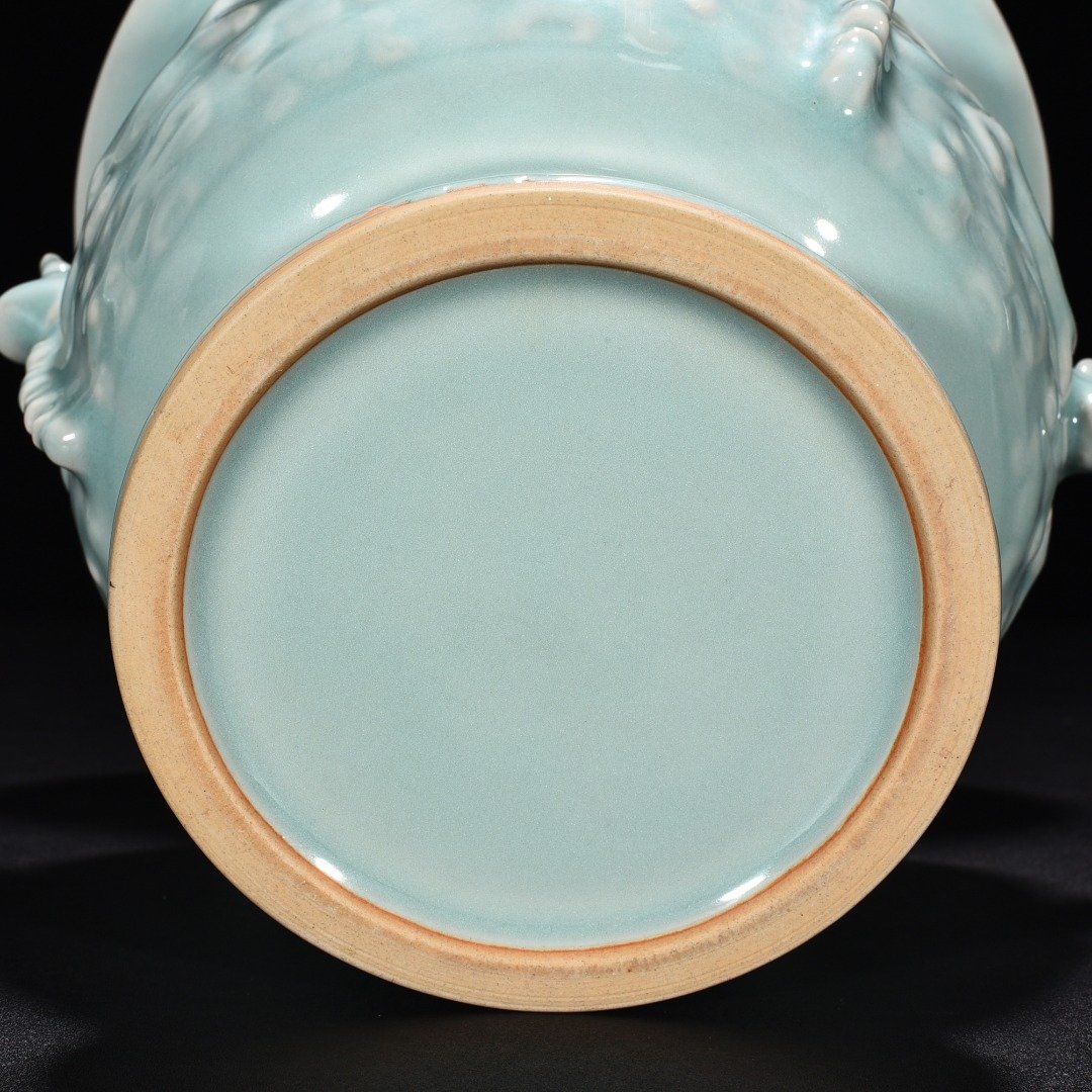 Song Dynasty kiln pink celadon glaze animal pattern statue