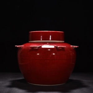 Ming Dynasty Xuande gem glazed jar with halberd lid