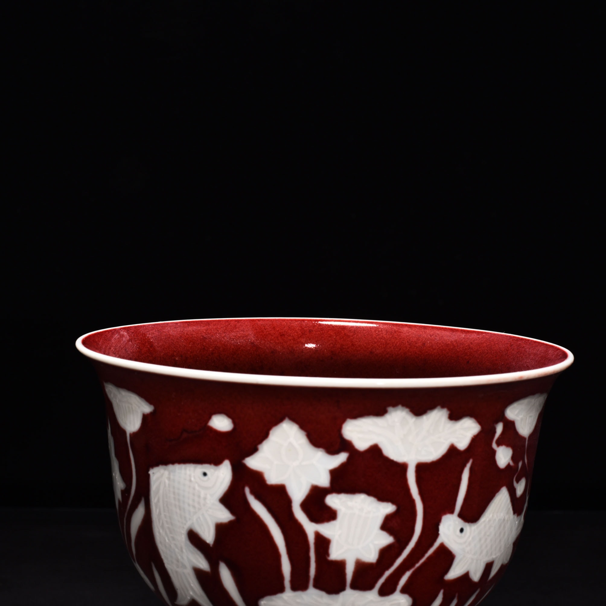 Ming Dyasty Xuande Ji red glaze tall bowl