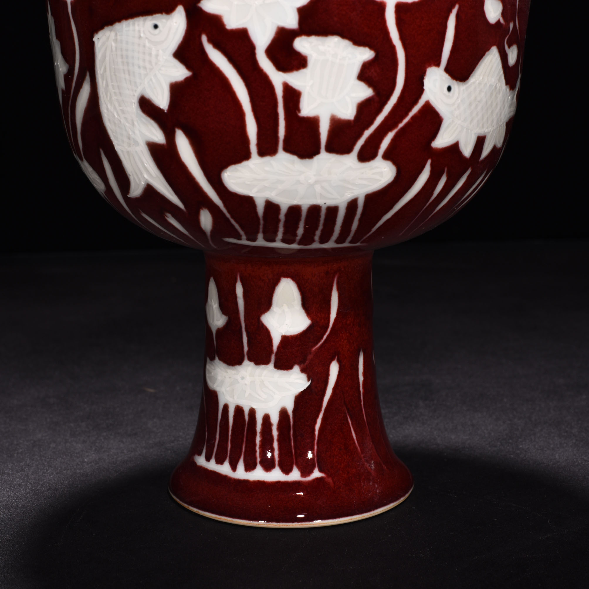 Ming Dyasty Xuande Ji red glaze tall bowl