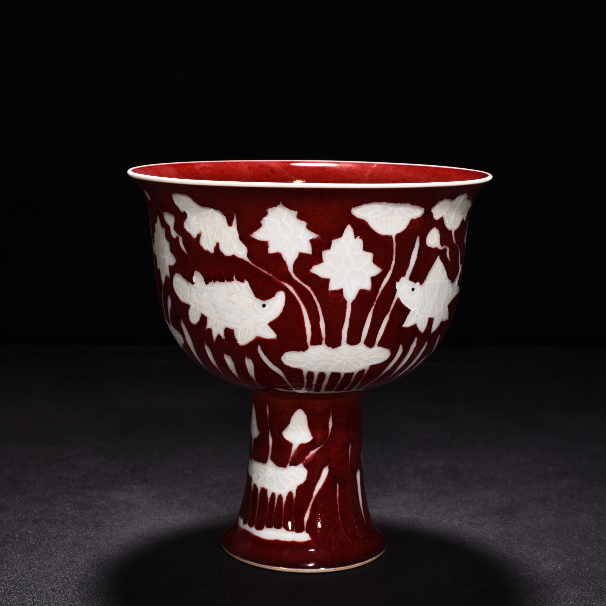 Ming Dyasty Xuande Ji red glaze tall bowl
