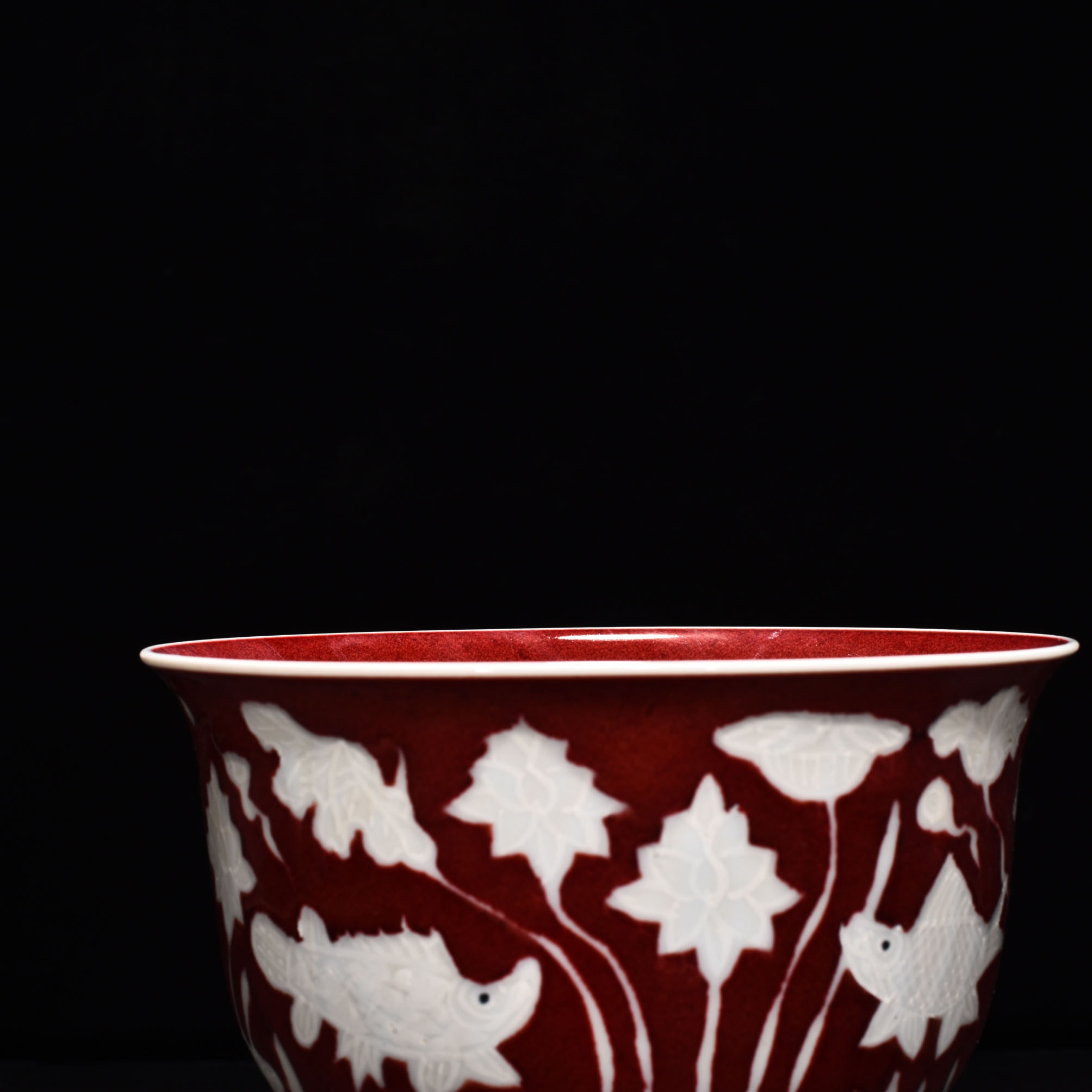 Ming Dyasty Xuande Ji red glaze tall bowl