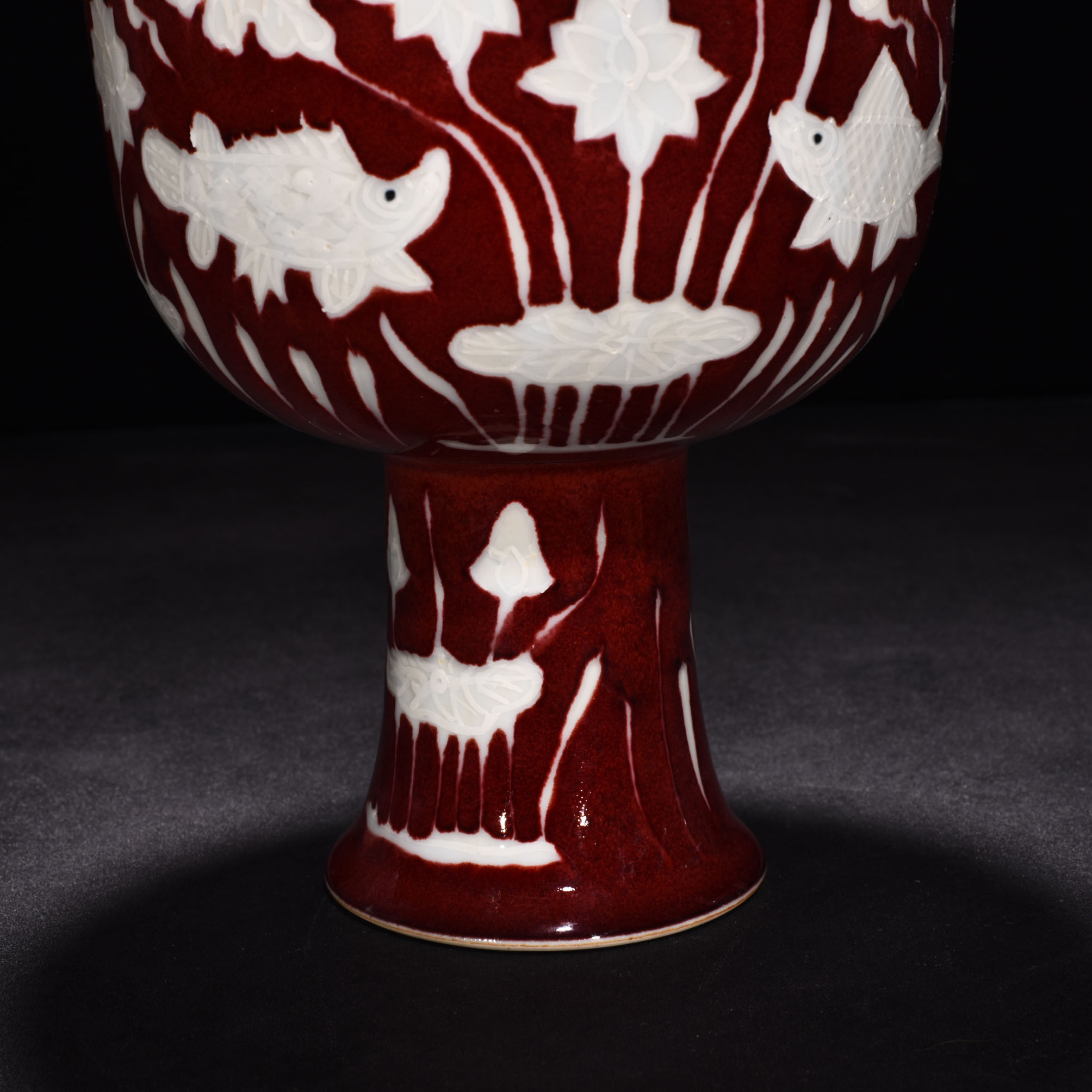 Ming Dyasty Xuande Ji red glaze tall bowl