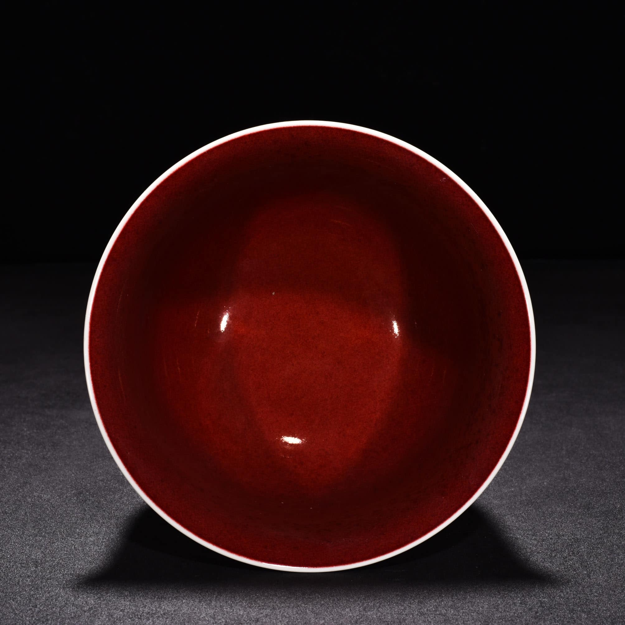 Ming Dyasty Xuande Ji red glaze tall bowl