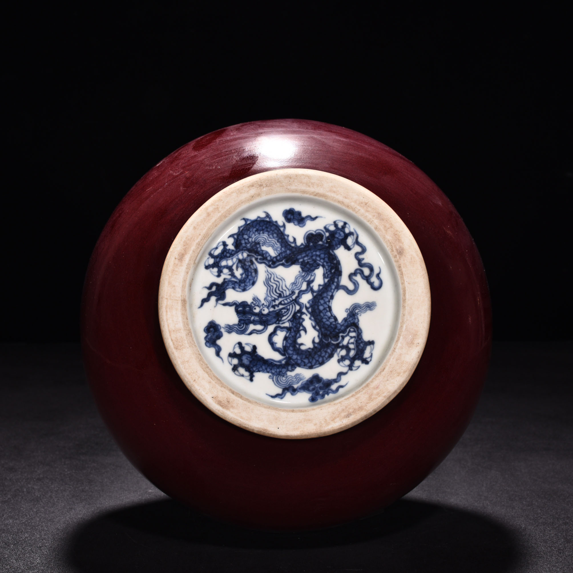 Ming Dynasty Xuande Ji red glaze ear shaped bottle