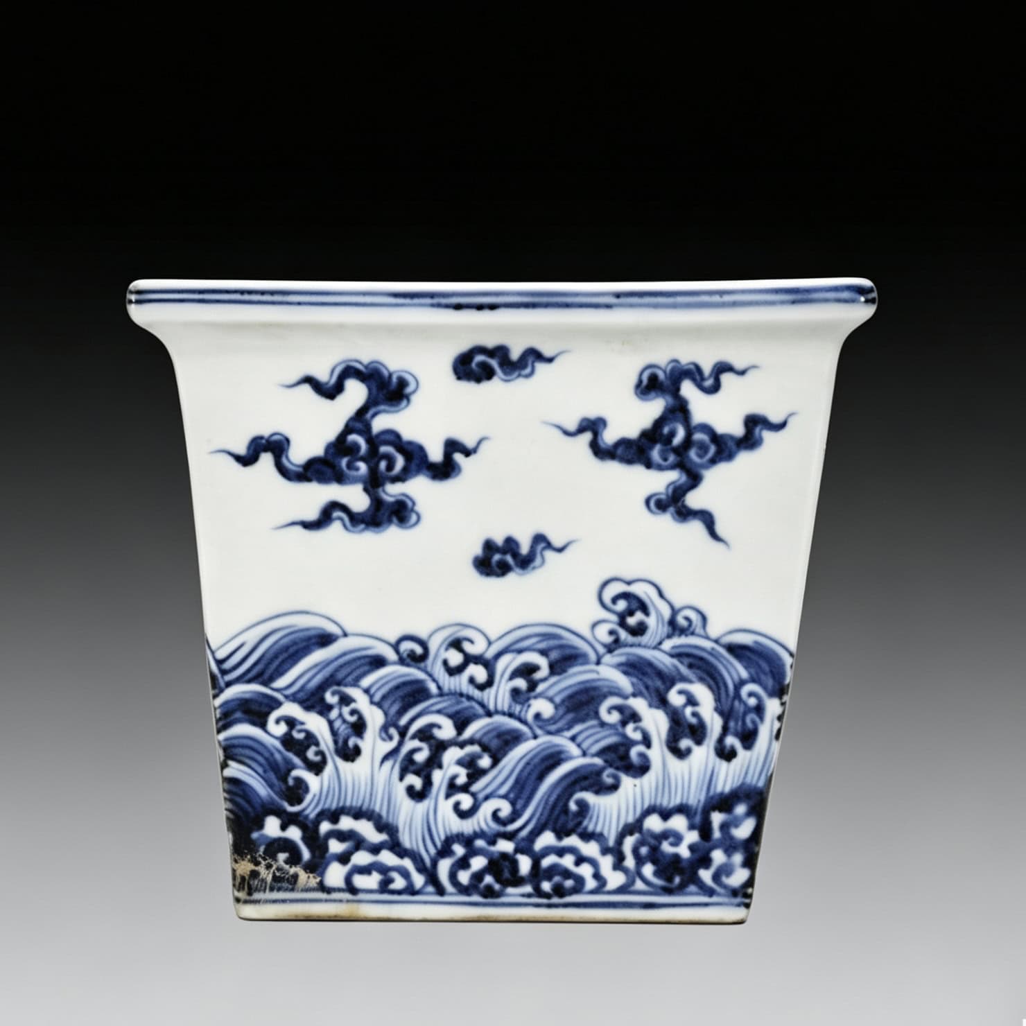 Ming Dynasty Xuande blue and white seawater basin