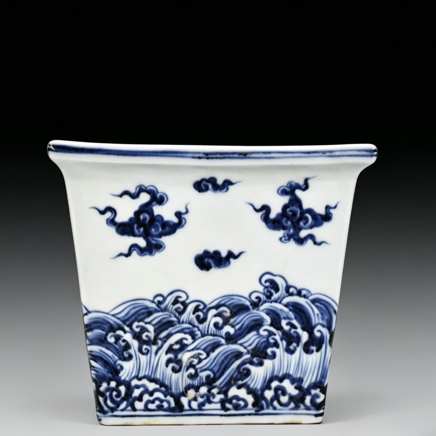 Ming Dynasty Xuande blue and white seawater basin