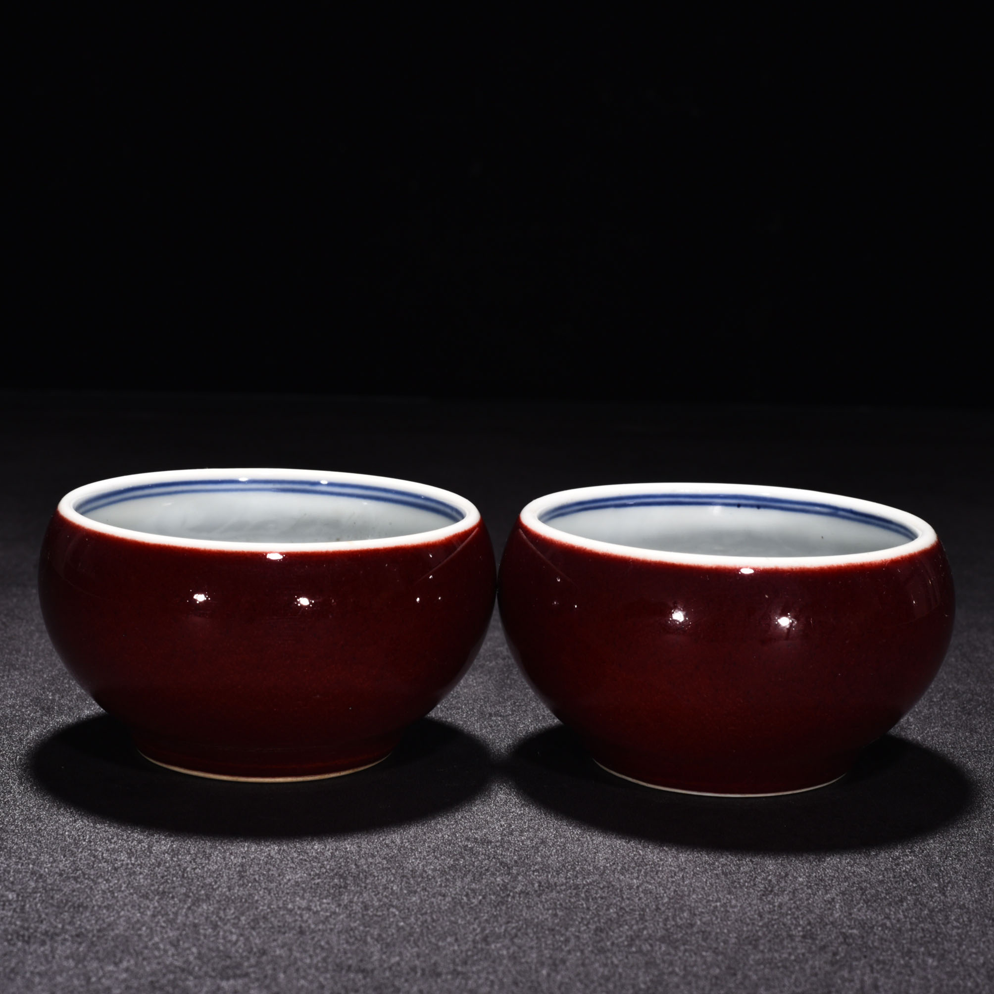 Ming Dynasty Xuandee flower pattern with red glaze cup