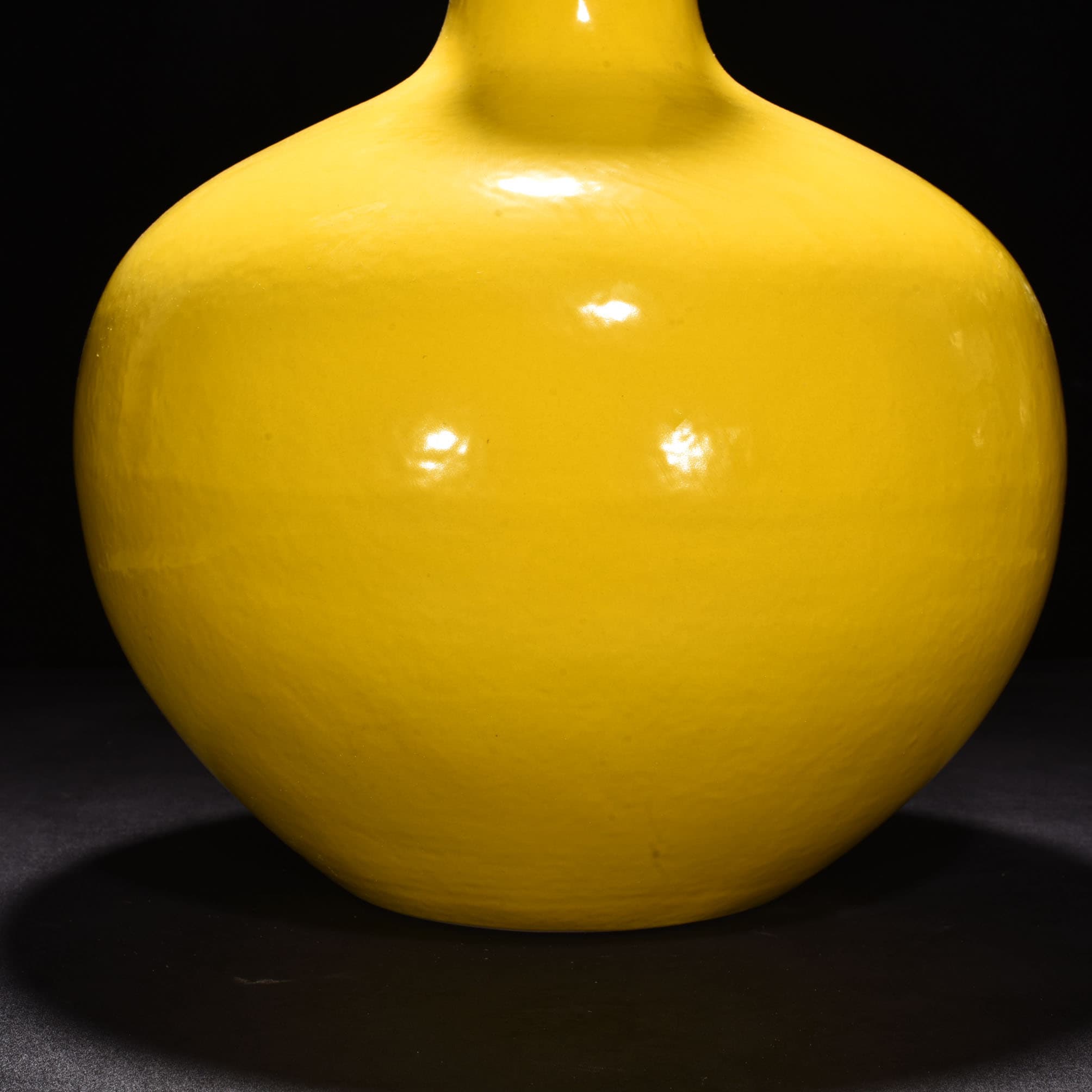 Ming Dynasty Xuande yellow glazed celestial sphere vase