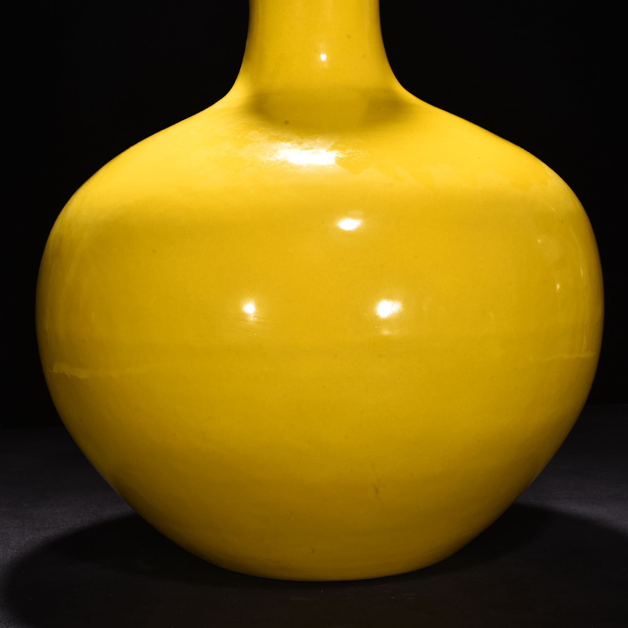 Ming Dynasty Xuande yellow glazed celestial sphere vase