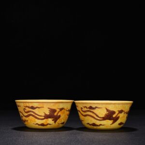 Ming Dynasty Chenghua Jiao yellow glaze cylinder cup