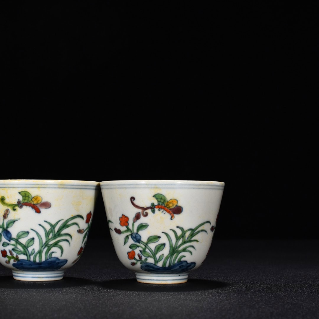 Ming Dynasty Cheng Hua Doucai cup with purple butterfly