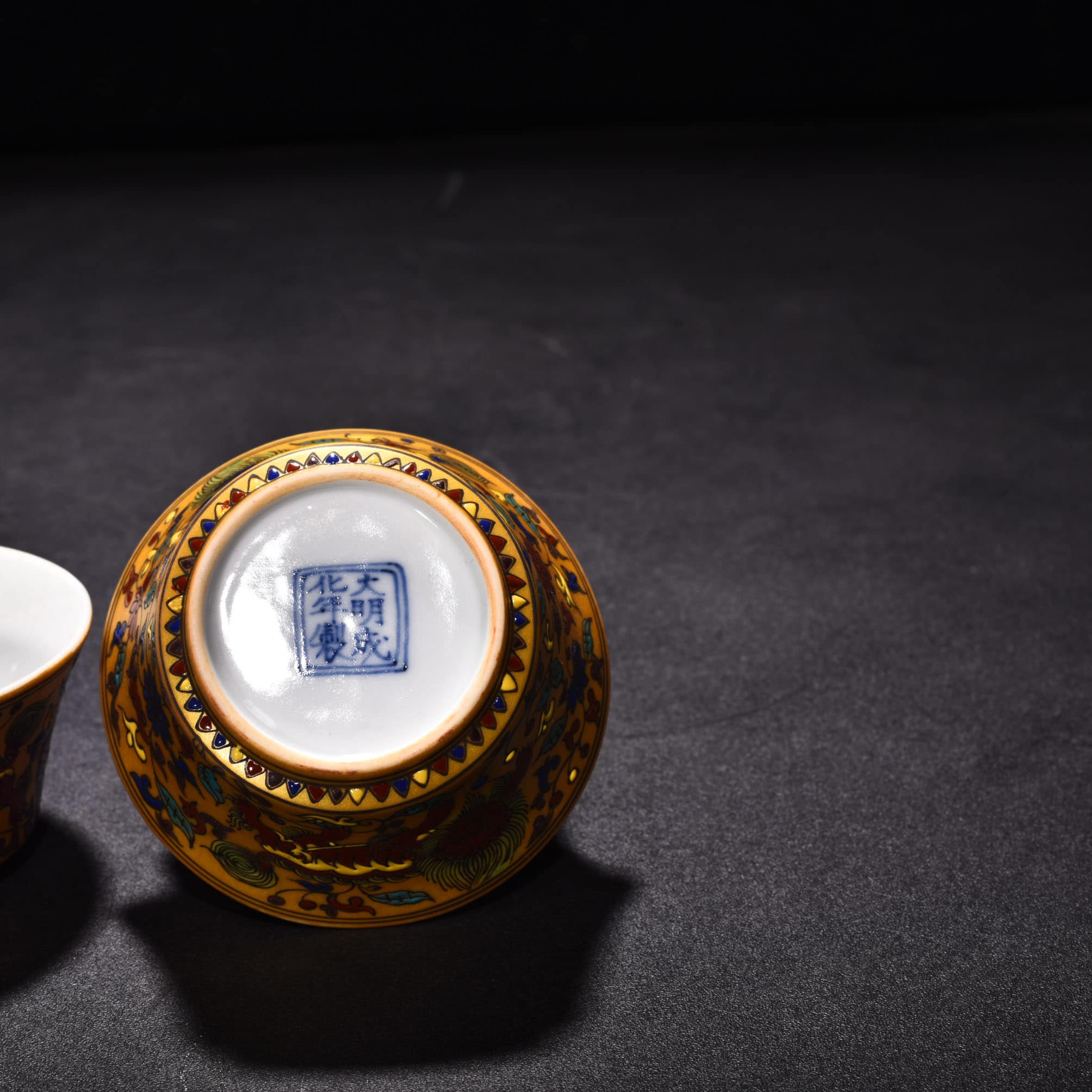 Ming Dynasty Chenghua Golden Lion Ruyi Cup