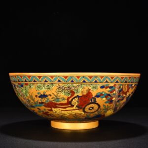 Ming Dynasty Chenghua Jindi colorful ghost valley bowl
