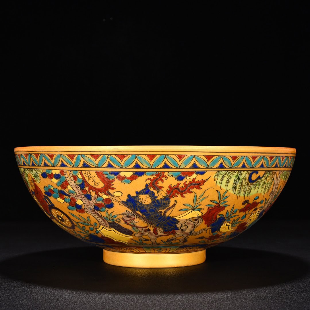 Ming Dynasty Chenghua Jindi colorful ghost valley bowl