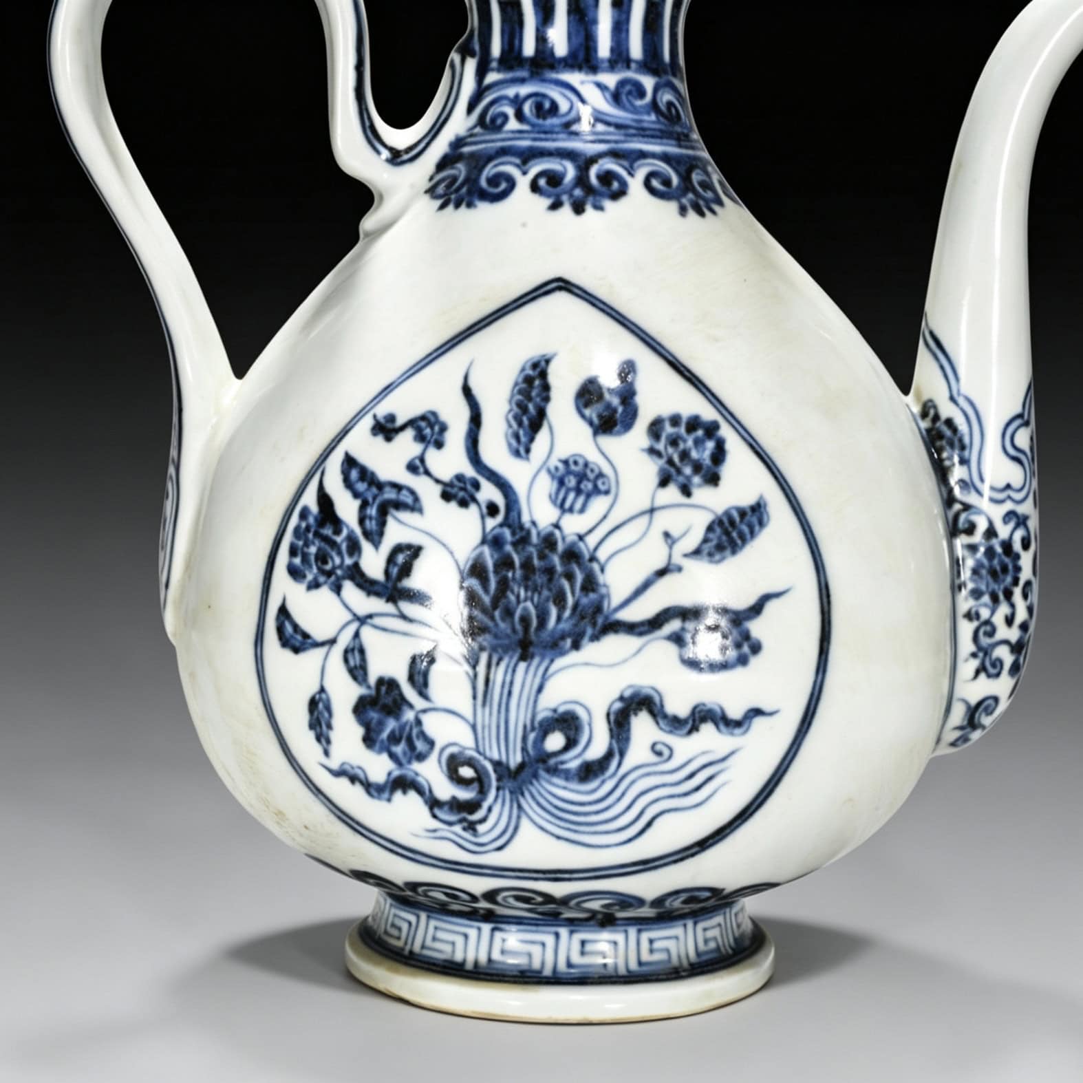 Ming Dynasty Yongle blue and white lotus teapot
