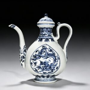 Ming Dynasty Yongle blue and white dragon pattern ewer