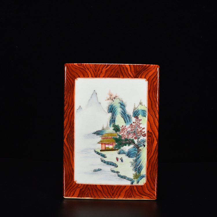 Qing Dynasty Qianlong wood grain landscape