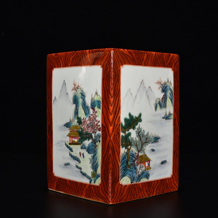 Qing Dynasty Qianlong wood grain landscape