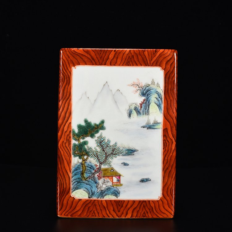 Qing Dynasty Qianlong wood grain landscape