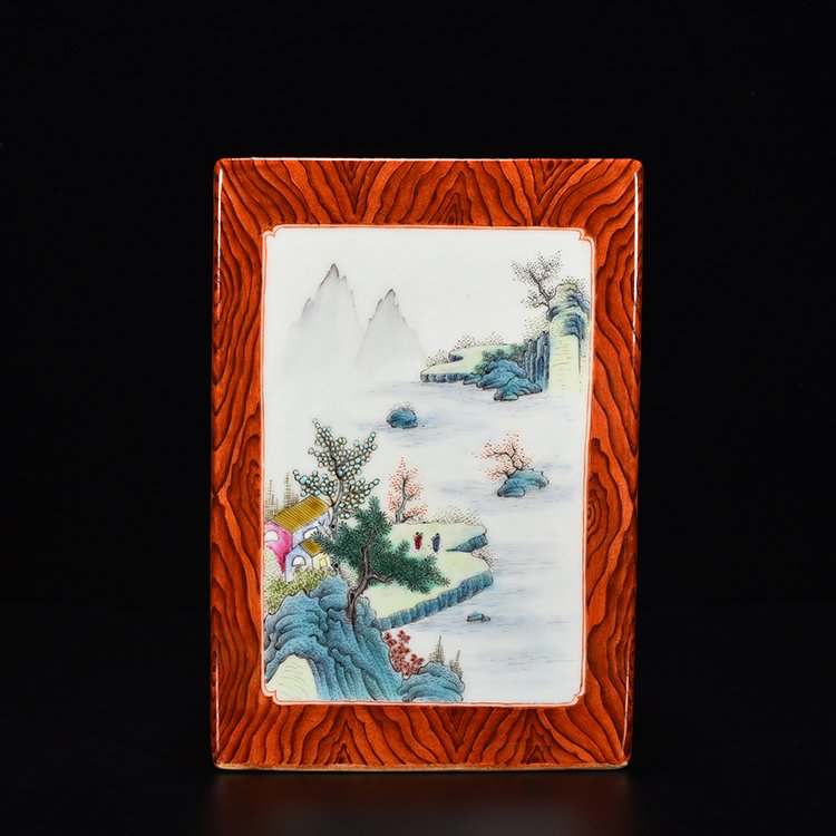 Qing Dynasty Qianlong wood grain landscape