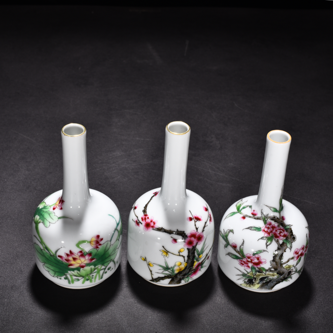 Qing Dynasty Qianlong enamel twelve flower gods rattle statue