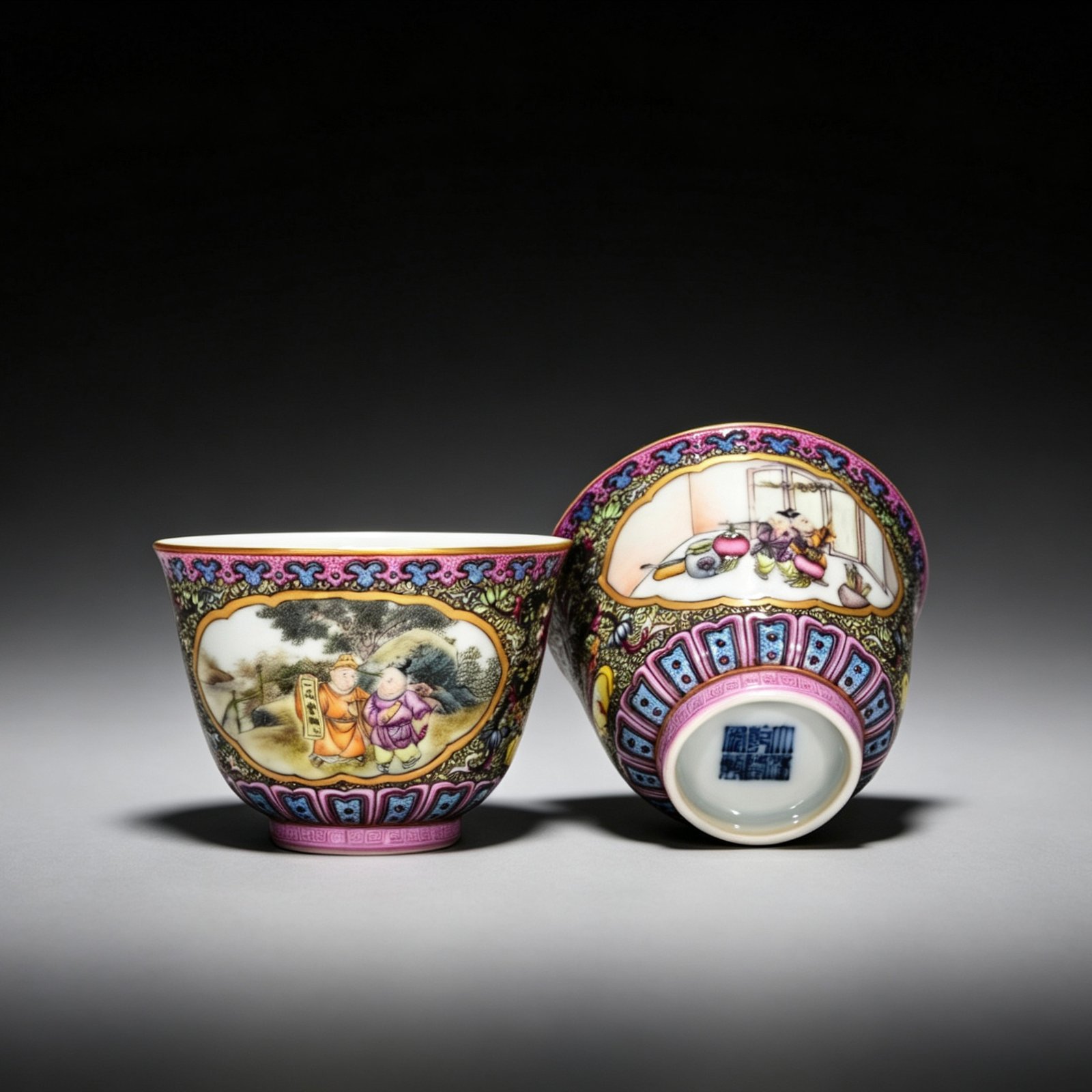 Qing Dynasty Qianlong enamel Gu Yuexuan cup