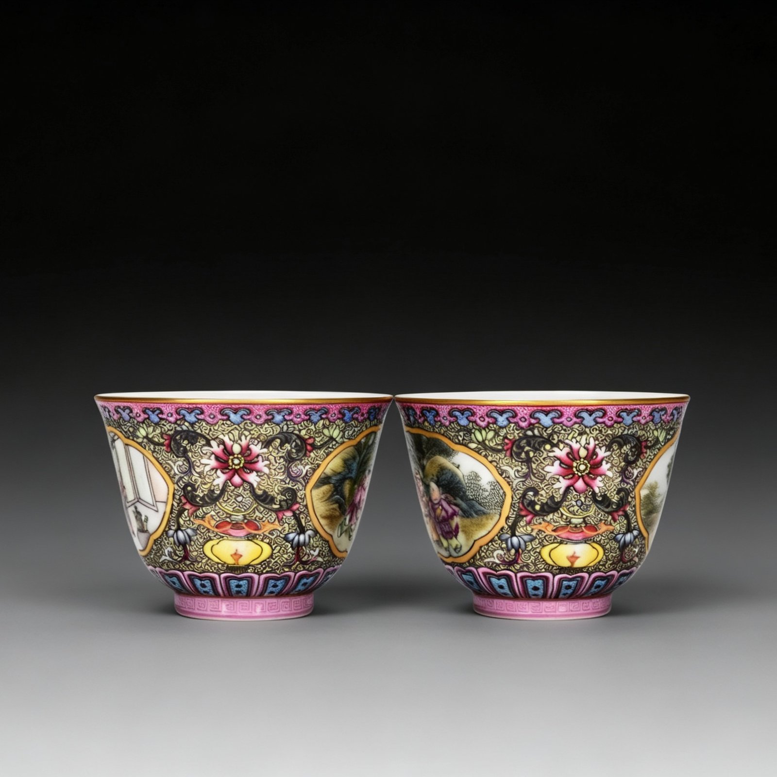 Qing Dynasty Qianlong enamel Gu Yuexuan cup