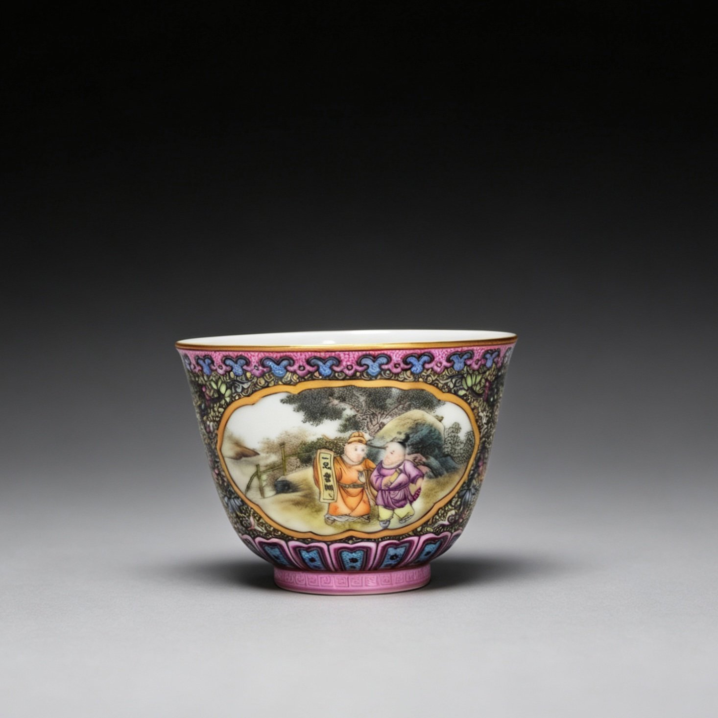 Qing Dynasty Qianlong enamel Gu Yuexuan cup