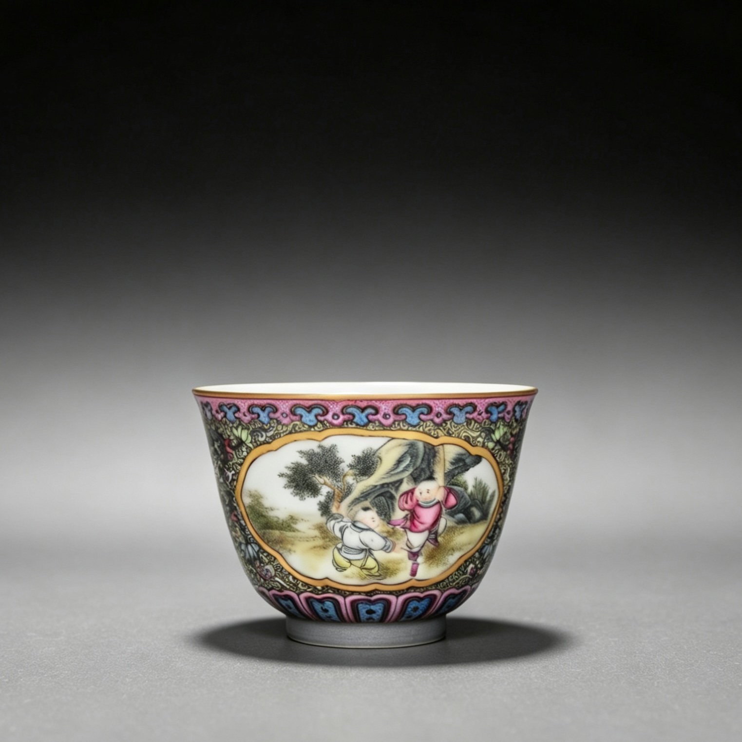 Qing Dynasty Qianlong enamel Gu Yuexuan cup
