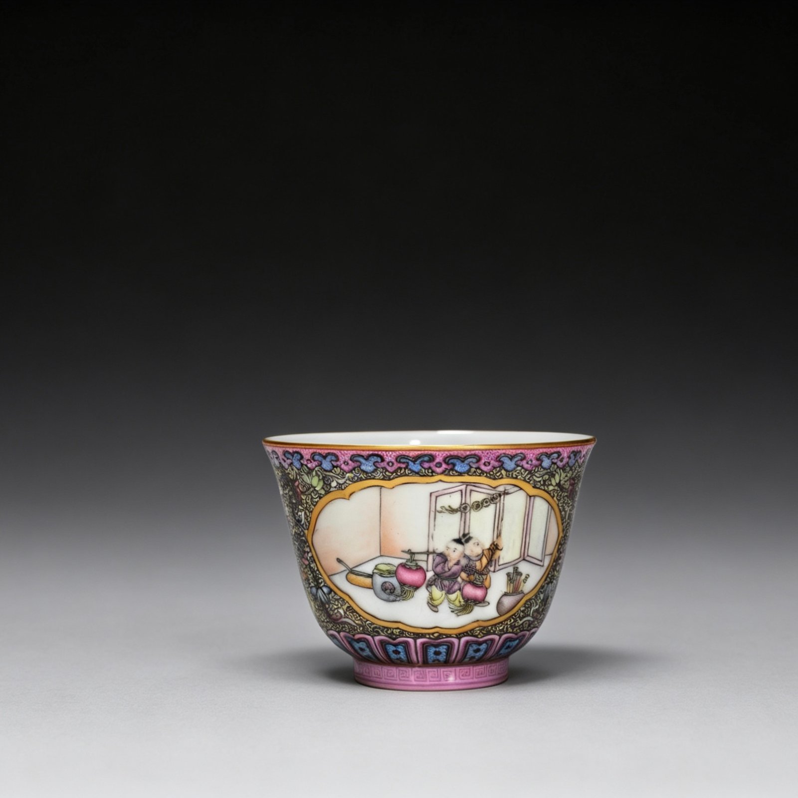 Qing Dynasty Qianlong enamel Gu Yuexuan cup