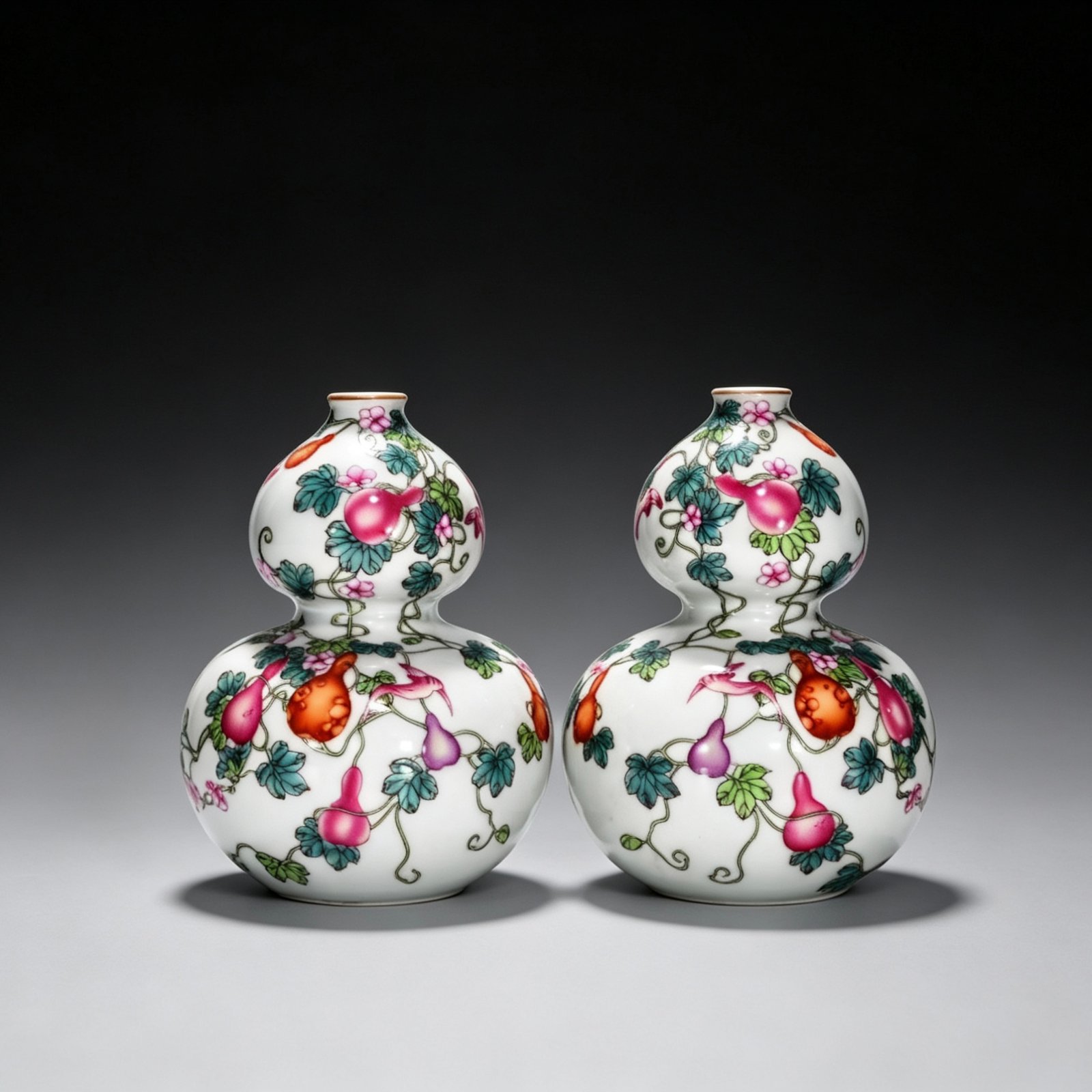 Qing Dynasty Qianlong Enamel gourd vase