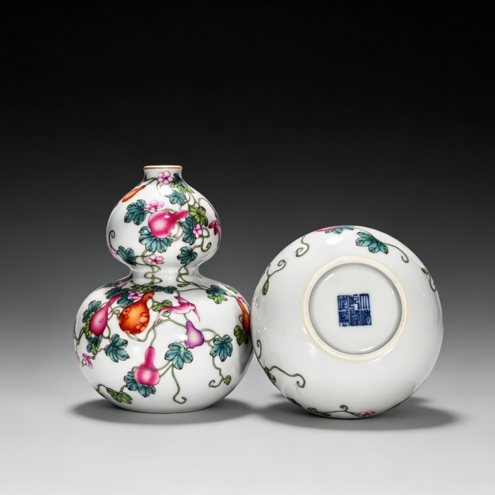 Qing Dynasty Qianlong Enamel gourd vase