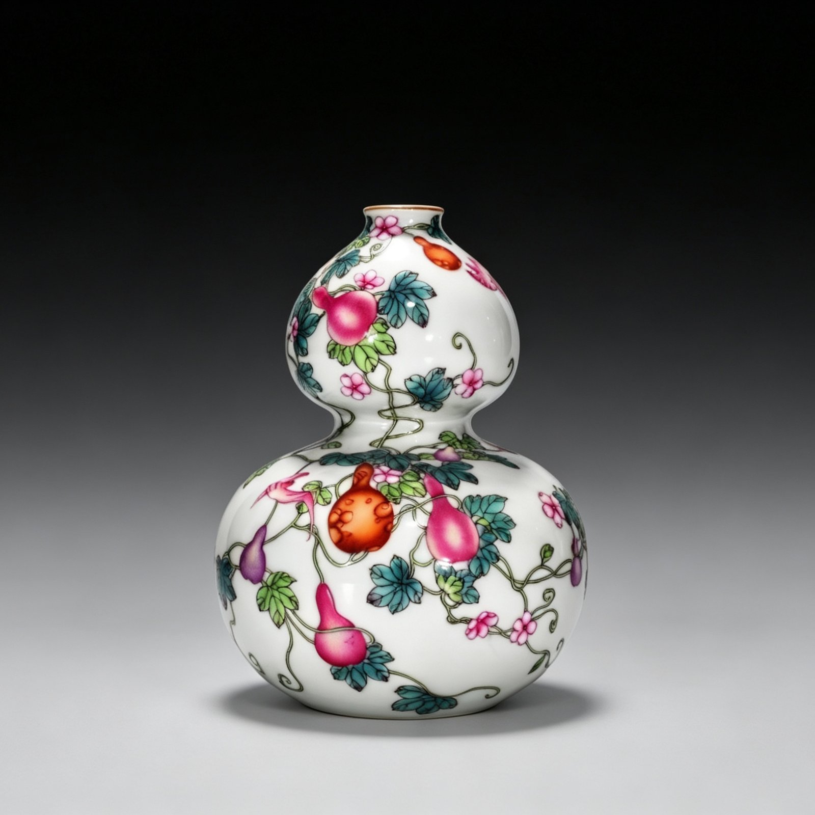 Qing Dynasty Qianlong Enamel gourd vase