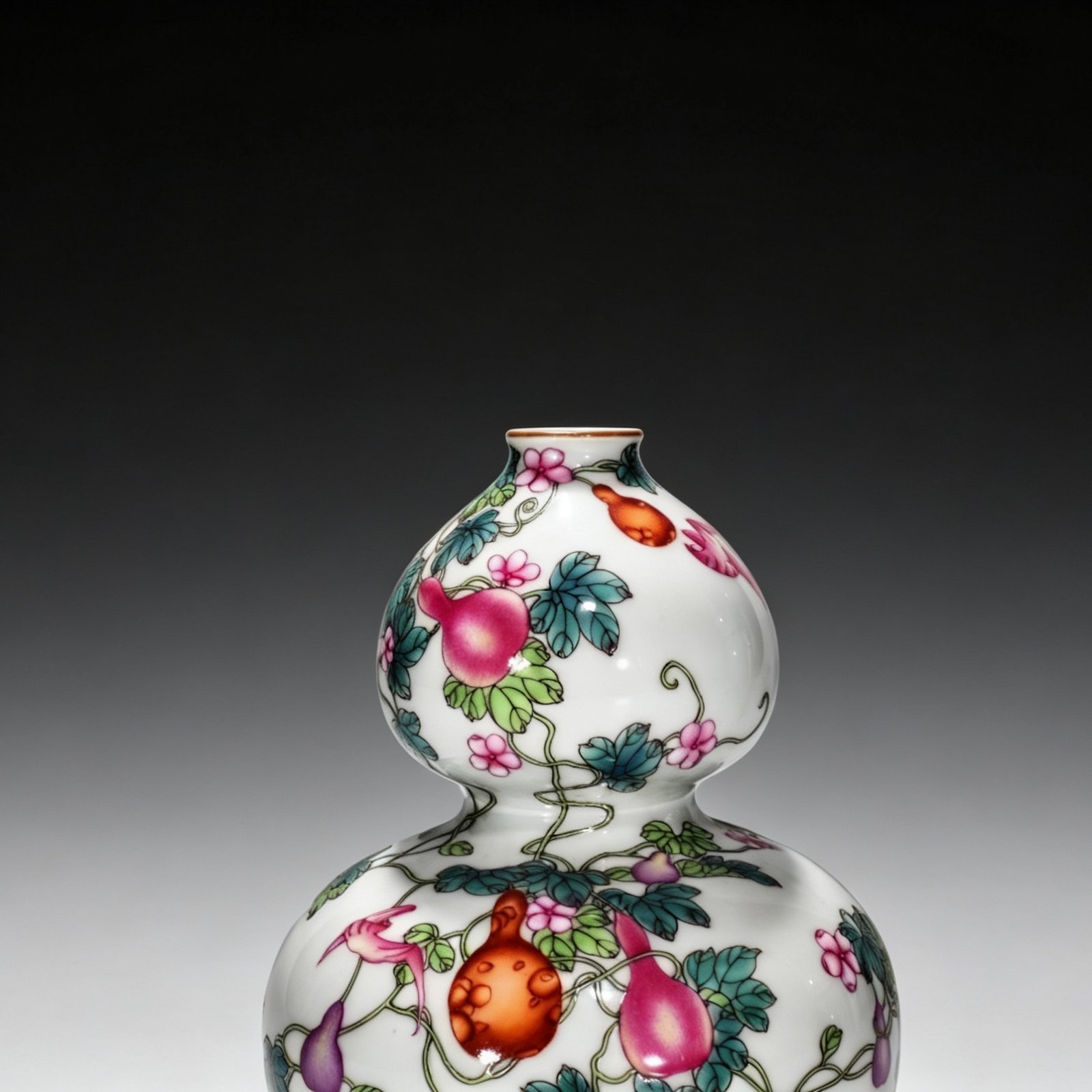 Qing Dynasty Qianlong Enamel gourd vase