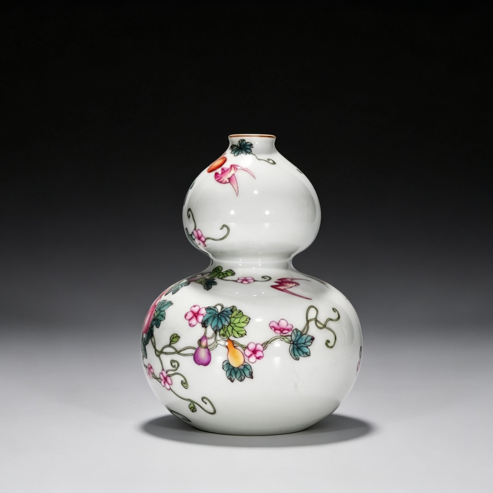 Qing Dynasty Qianlong Enamel gourd vase