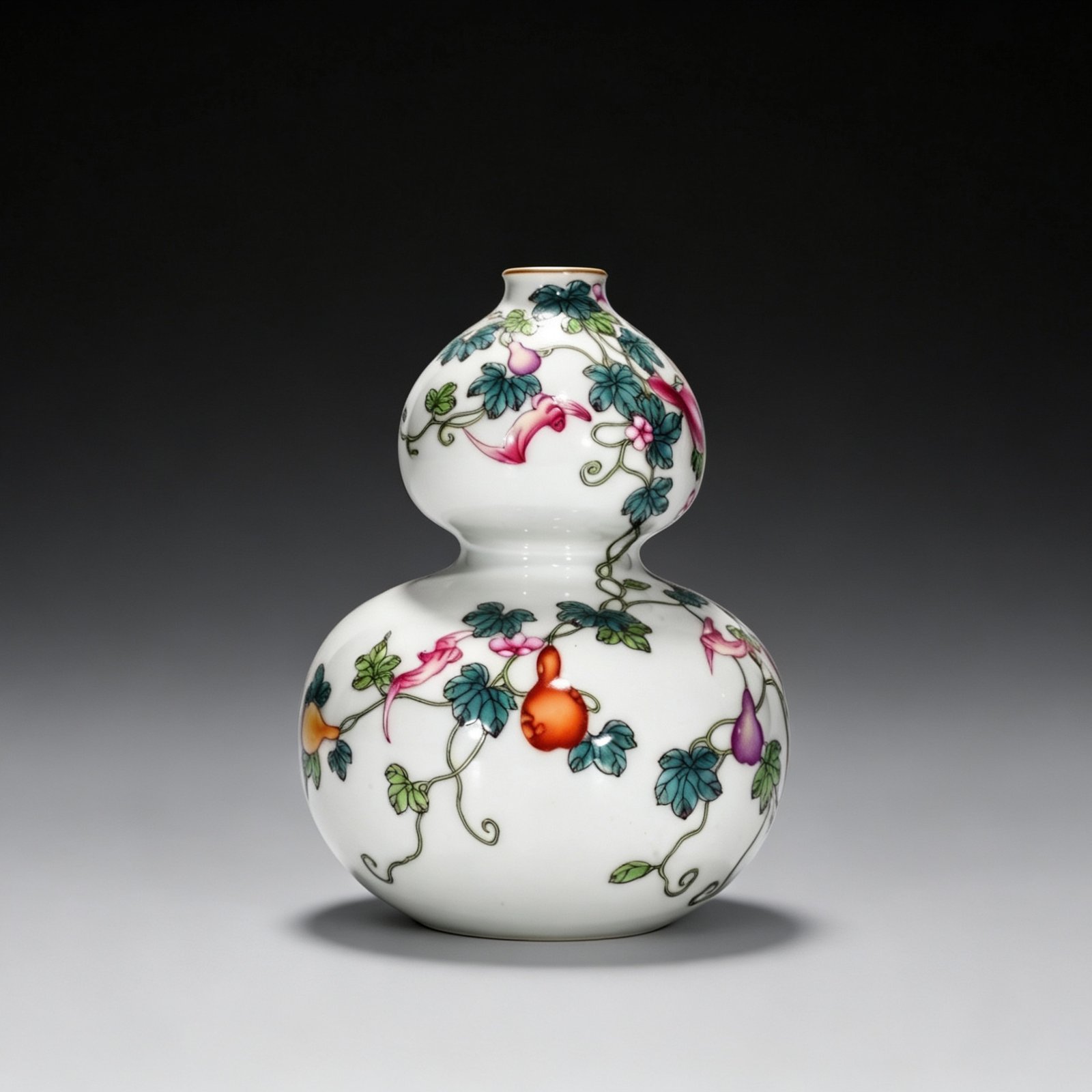 Qing Dynasty Qianlong Enamel gourd vase