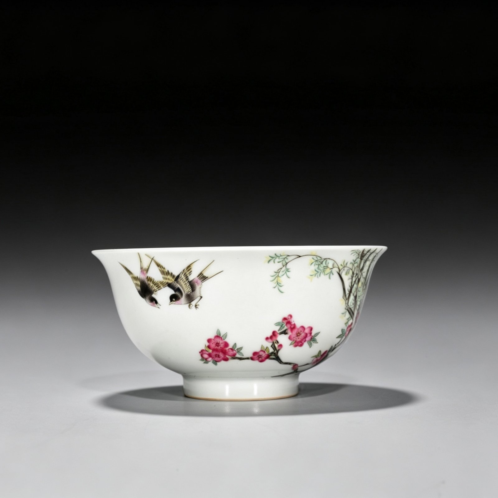 Qing Dynasty Qianlong enamel spring swallow bowl