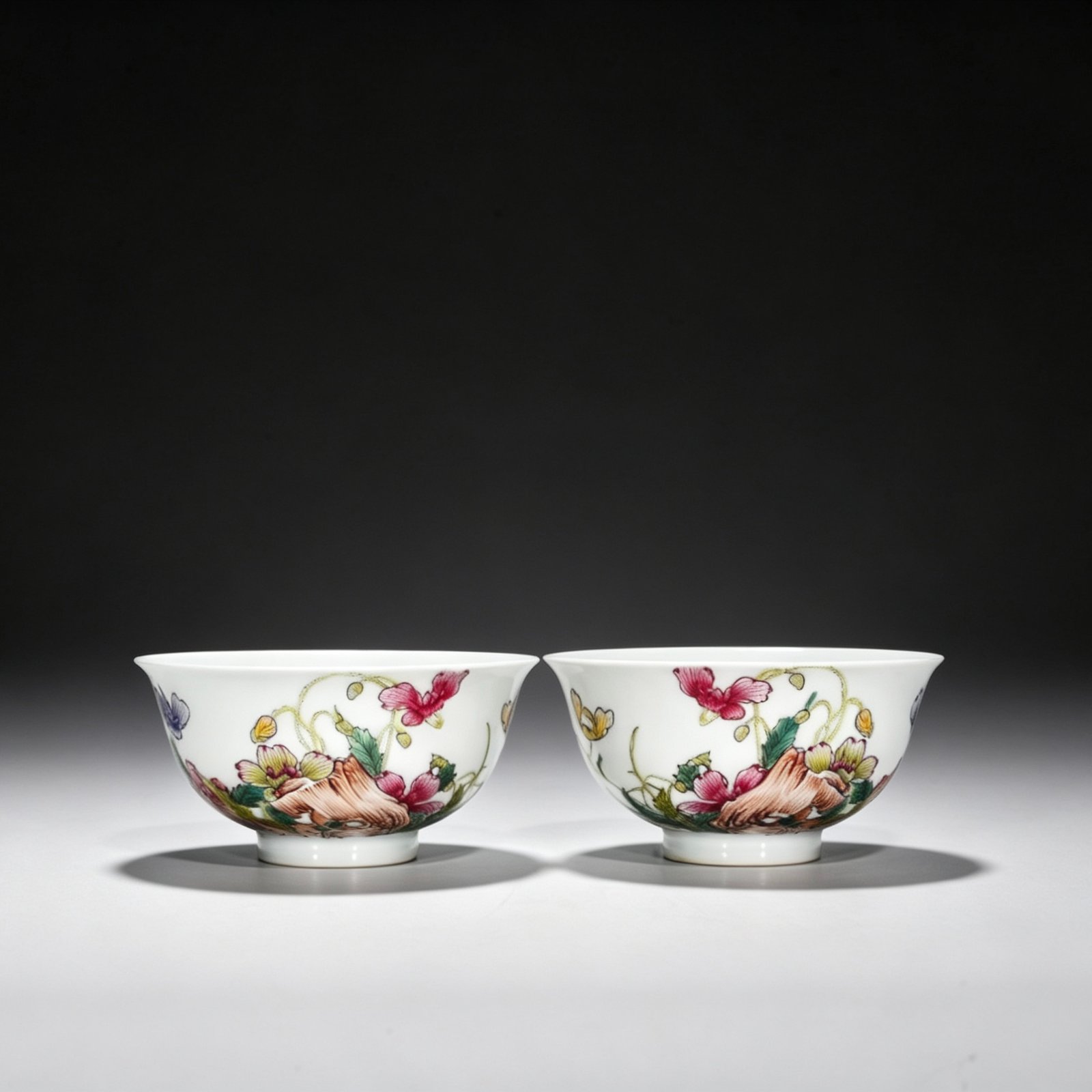 Qing Dynasty Qianlong enamel poppy flower pattern bowl