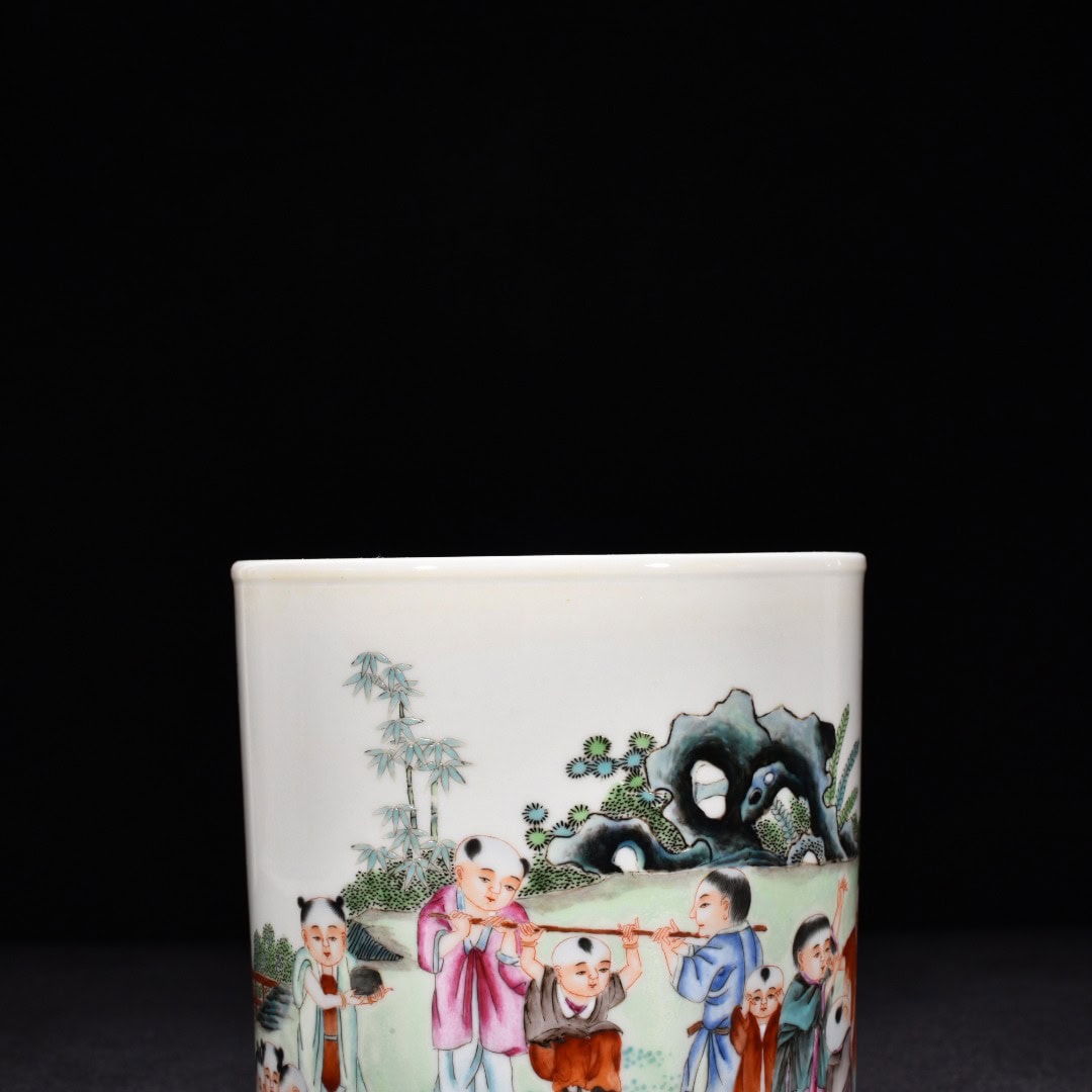 Qing Dynasty Qianlong pastel pen holder