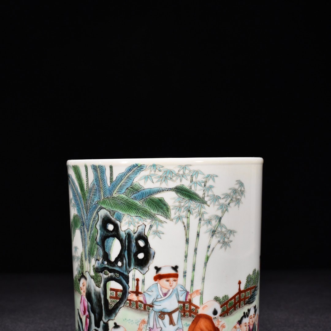 Qing Dynasty Qianlong pastel pen holder