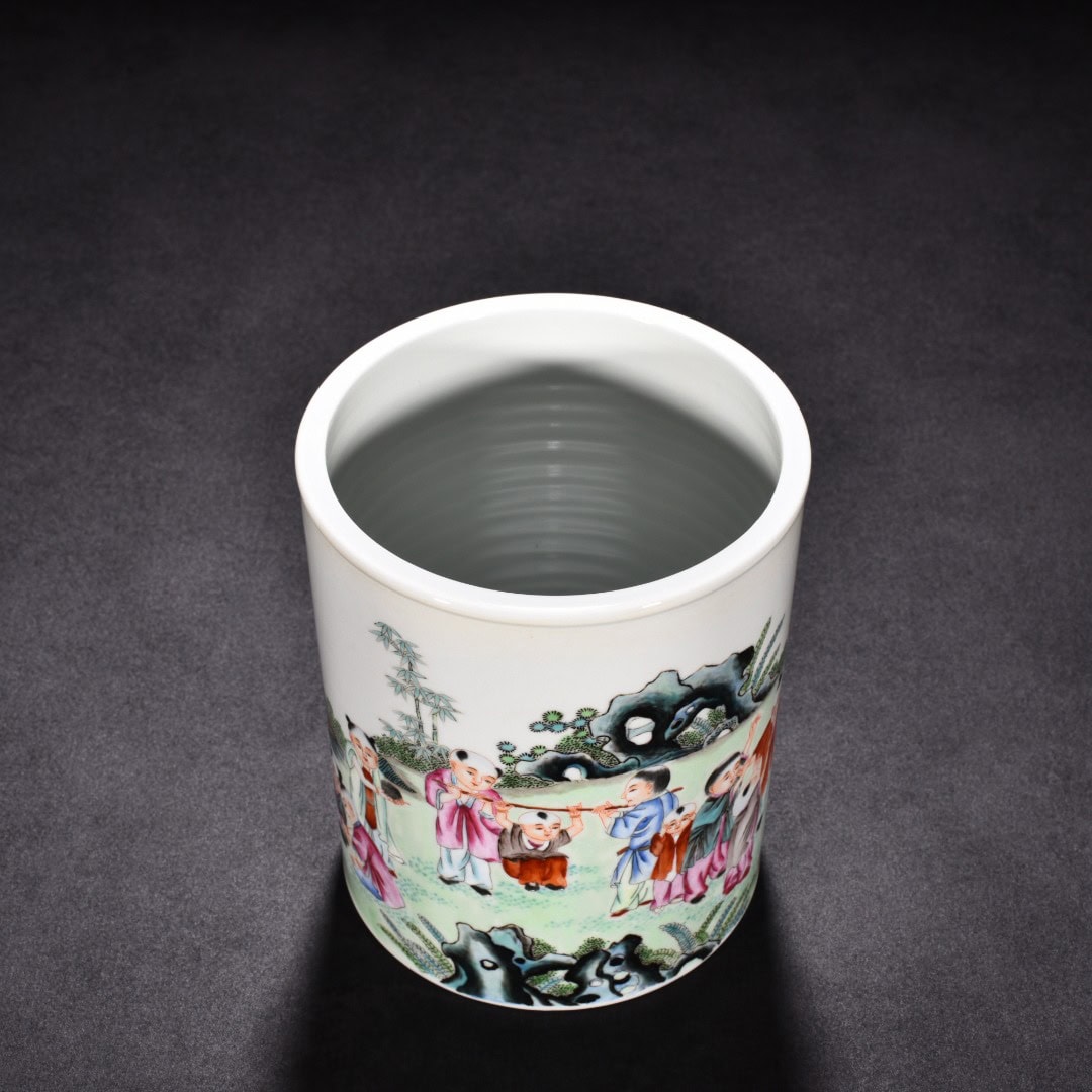 Qing Dynasty Qianlong pastel pen holder