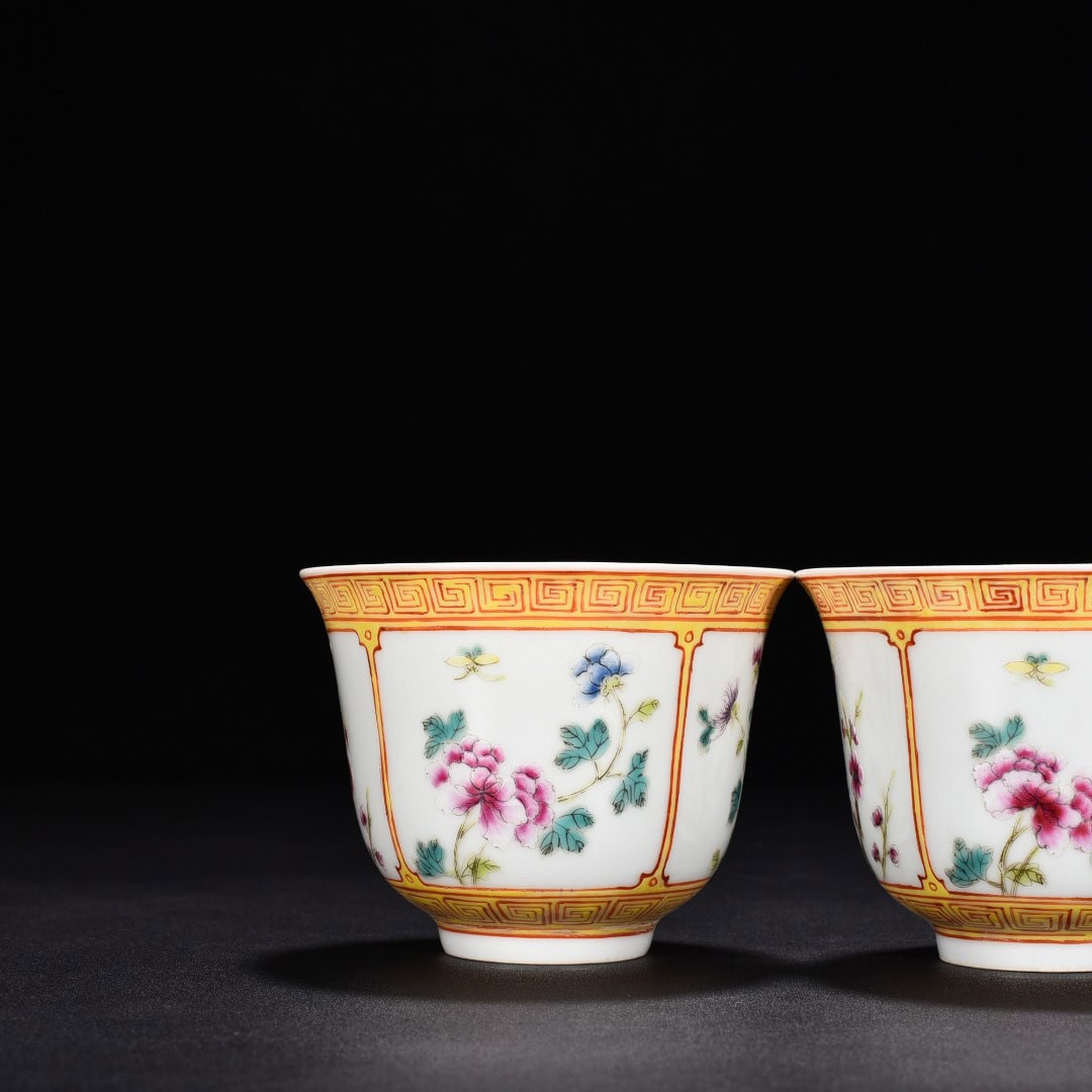 Qing Dynasty Qianlong pastel cup with four seasons flower