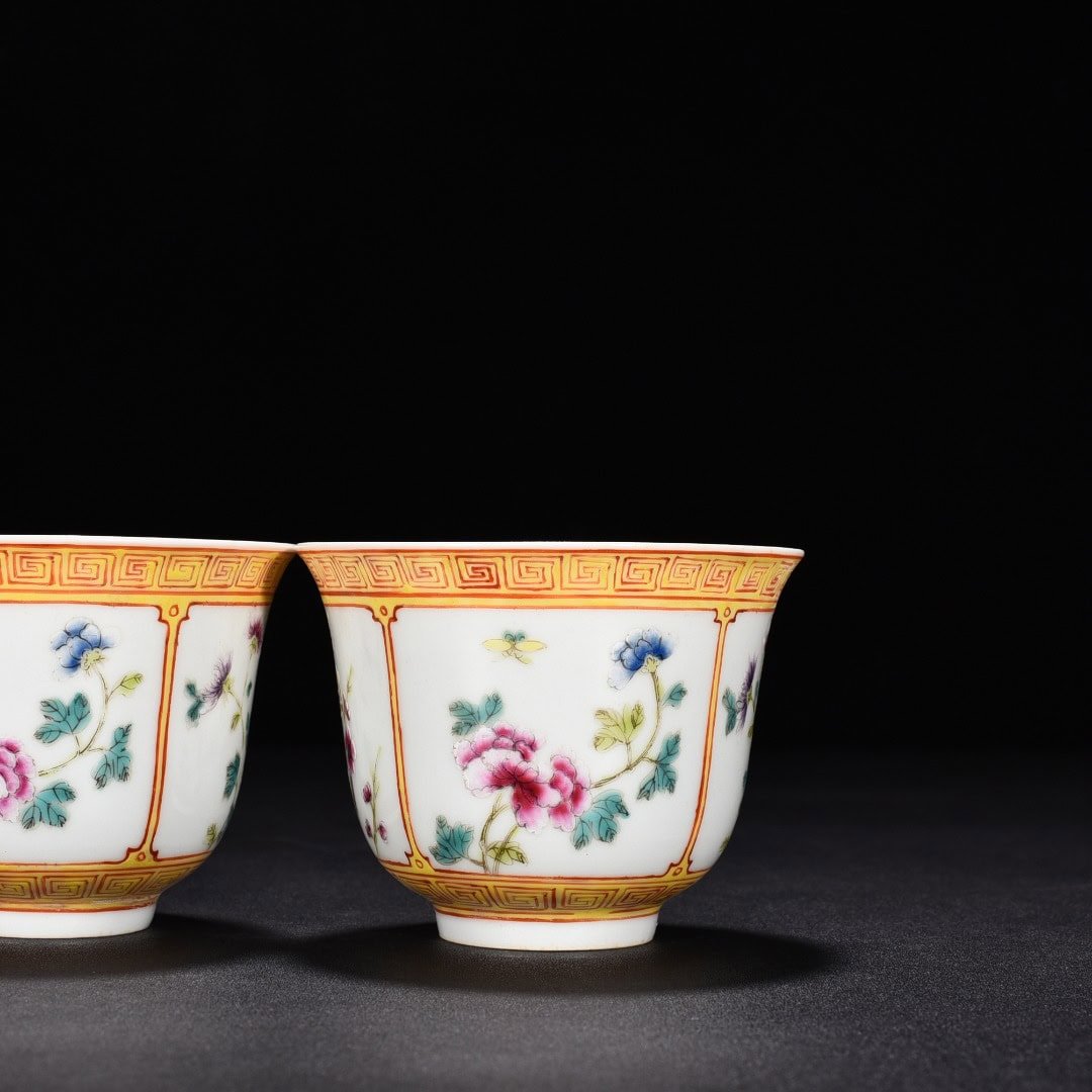 Qing Dynasty Qianlong pastel cup with four seasons flower