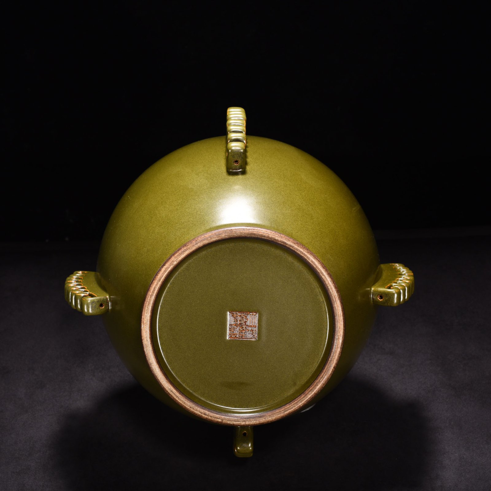 Qing Dynasty Qianlong tea glazed halberd vase