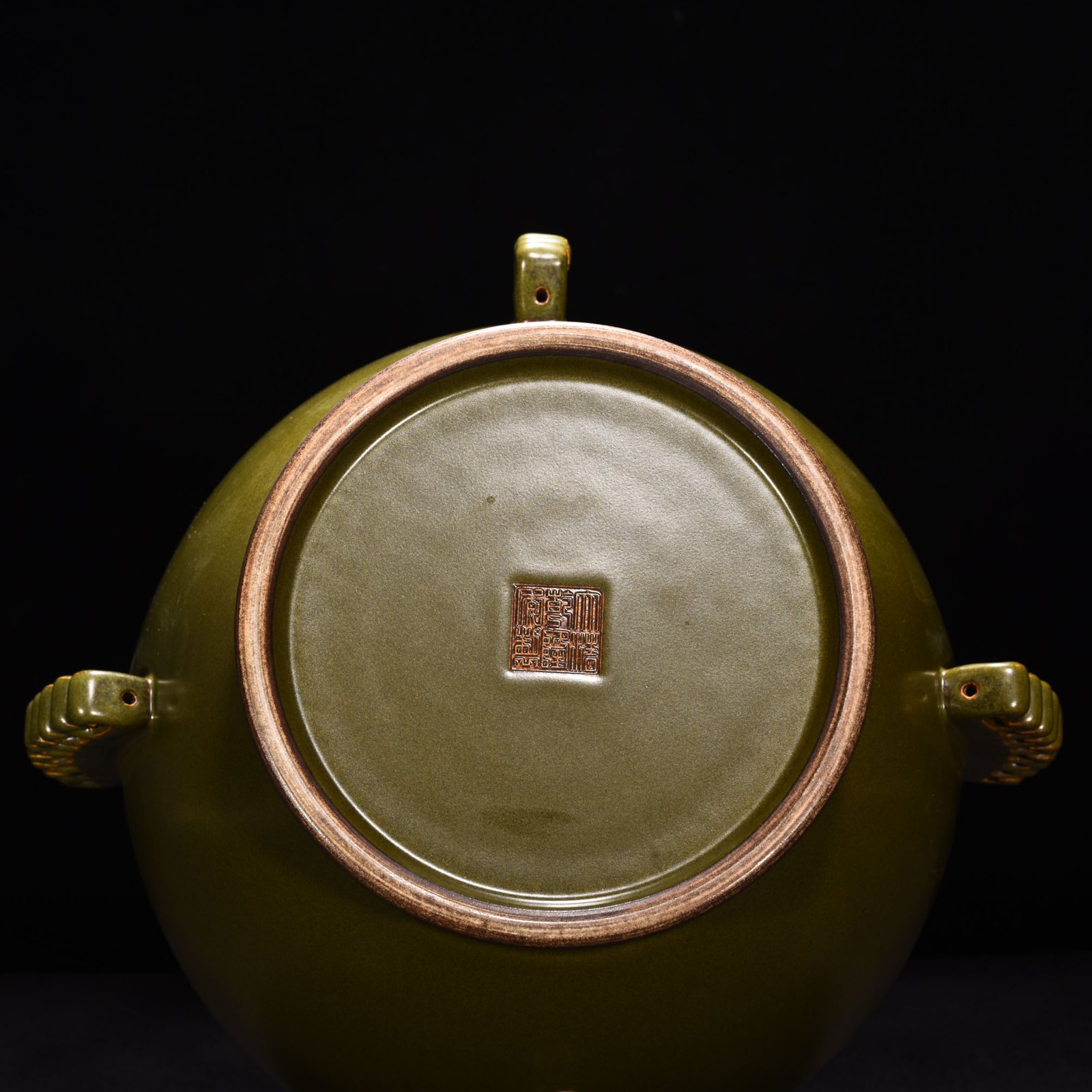 Qing Dynasty Qianlong tea glazed halberd vase