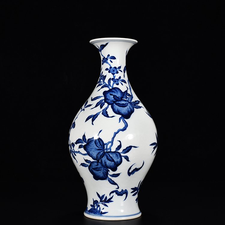 Qing Dynasty Qianlong blue and white olive vase